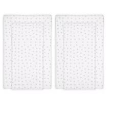 Baby Changing Mat Grey Stars 75cm x 47.5cm x 5cm Padded Washable Pack of 2