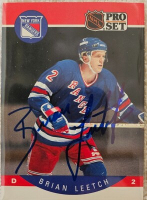 Brian Leetch signed autograph #201, 1990-'91 Pro set - JSA Cert.