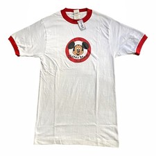 NOS 90s Vintage Mickey Mouse Walt Disney Ringer Tee Short Sleeve Official Disney