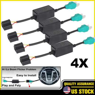 4PCS H4 9003 LED Headlight Canbus Load Resistor Decoder Error Free Anti Flicker