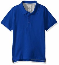 Cherokee School Uniforms Boys' Big Short Sleeve Pique Polo, Royal, 8