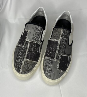AMIRI BANDANA RECONSTRUCTED SLIP ON SNEAKERS Size 45 Us 12