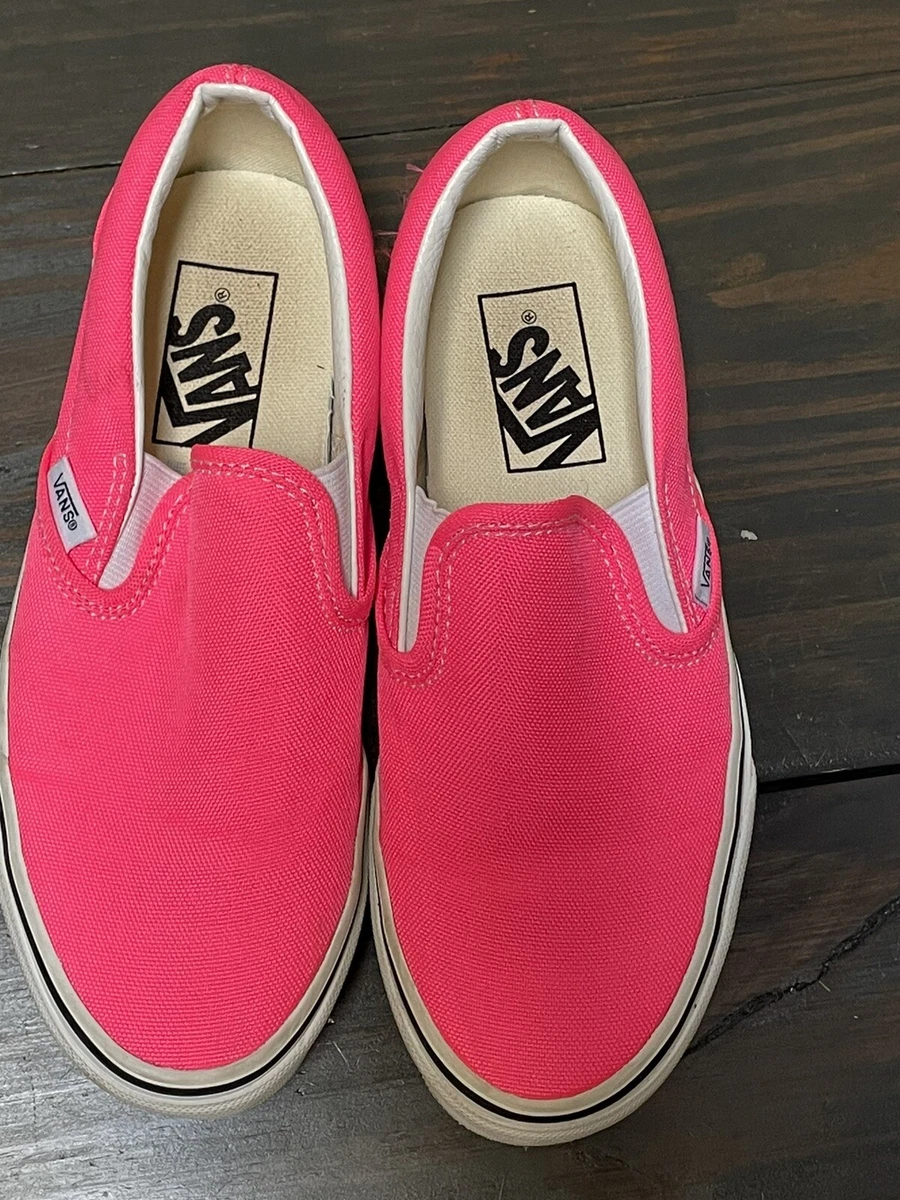 Womens pink on sale vans slip ons