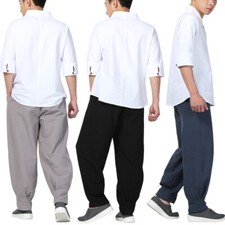 Pantaloni Monk Da Uomo Harem Kung Fu Tai Chi Pantaloni Elasticizzati