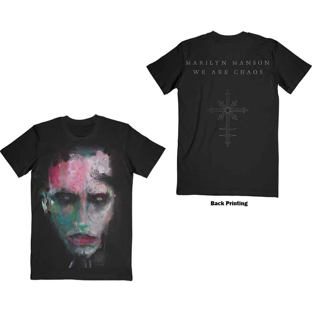 Marilyn Manson T Shirt We are Chaos Back Print Logo Official Black M