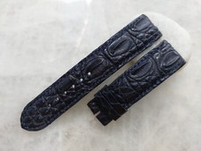 22mm/20mm Dark Blue Alligator Crocodile Print Leather Watch Strap Band