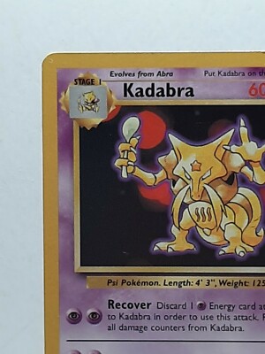 Kadabra 32/102 Pokemon Base Set Psychic Uncommon Damaged Used See