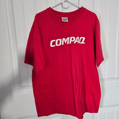 Vintage 1990's Compaq Computers Red T-Shirt ~ Men s Size XL