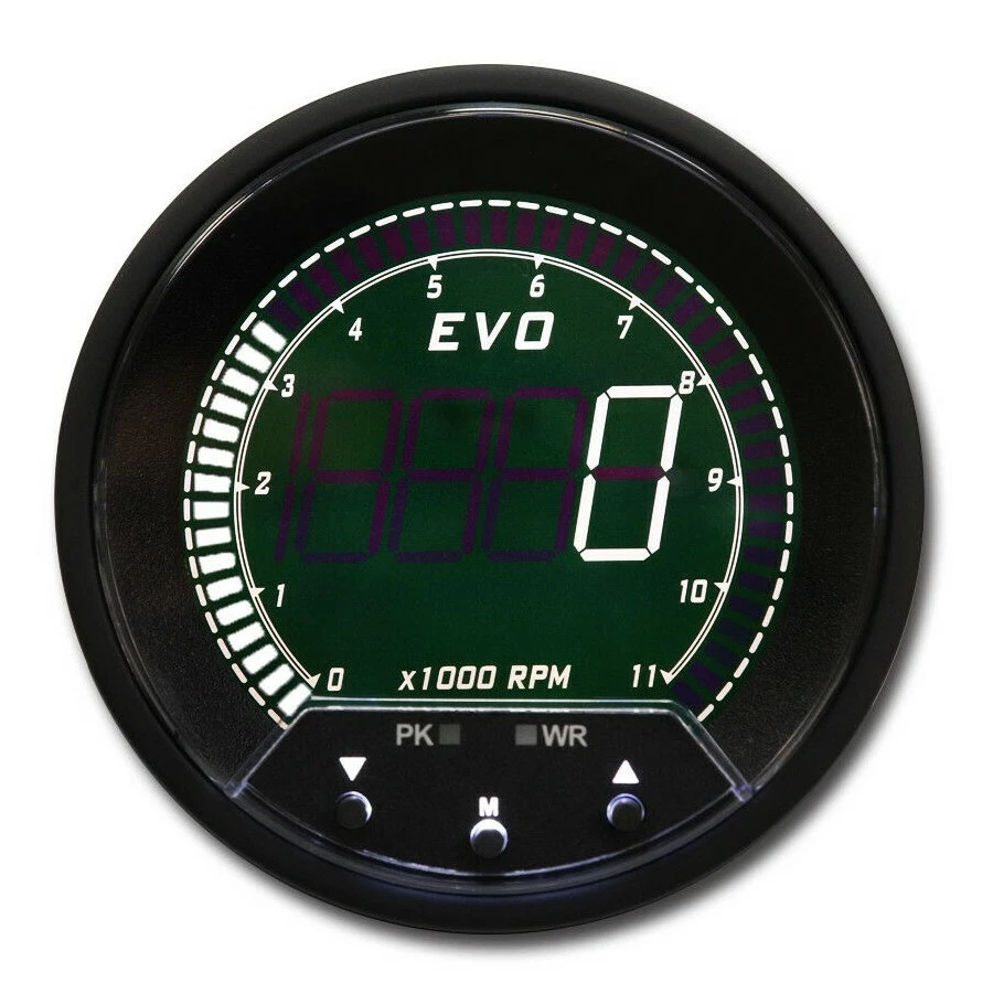 EVO 85mm 3-3/8" Digital Tachometer 11000 RPM 4 Color LCD Peak Recall & Warning - Image 2 of 4