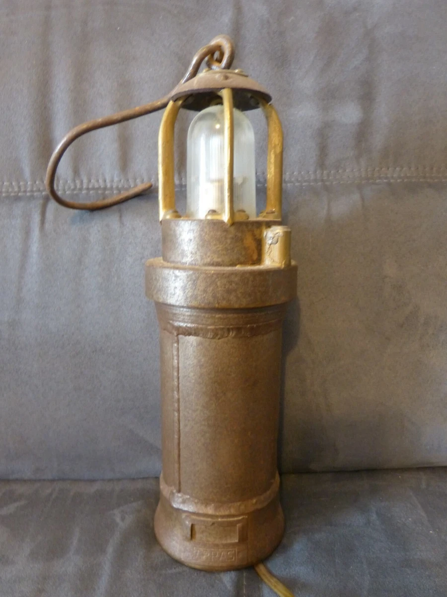 Ancienne lampe acetylene de mineur ARRAS vintage déco lampe