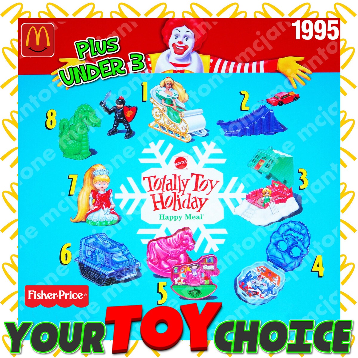 McDonald's 1995 TOTALLY TOY HOLIDAY Polly Pocket CPK Mighty Max