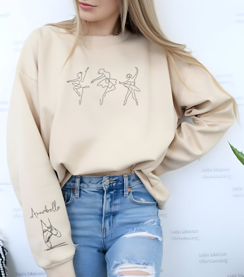 Individuelles Ballerina T-Shirt Sweatshirt inkl. Name Spitzenschuhe Ballerina Tänzerin Geschenk