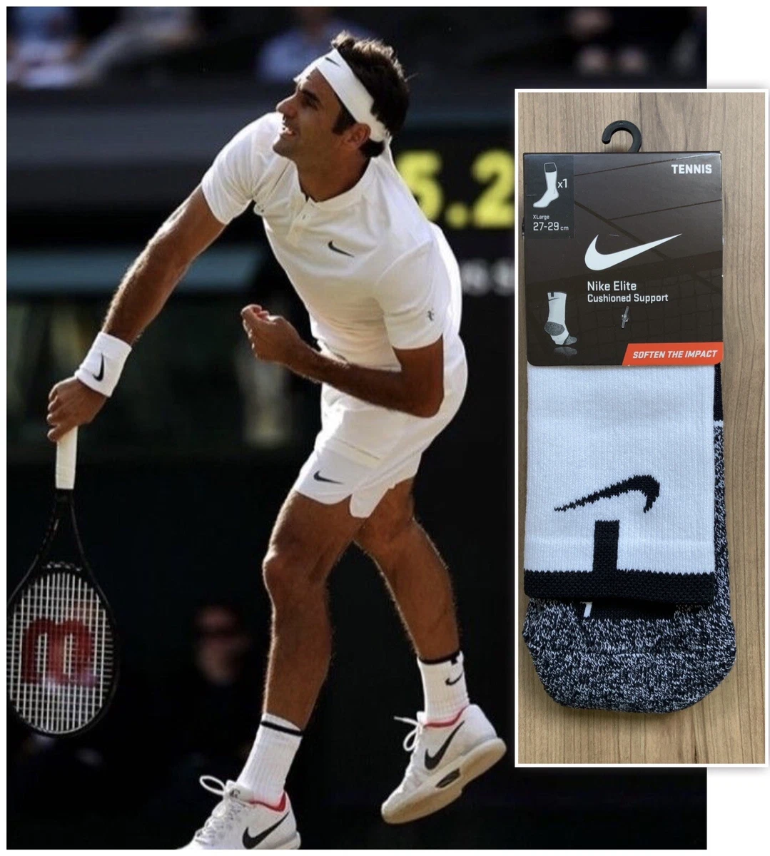 Last1 Roger Federer &amp; Rafael Nadal Elite Socks RF | eBay