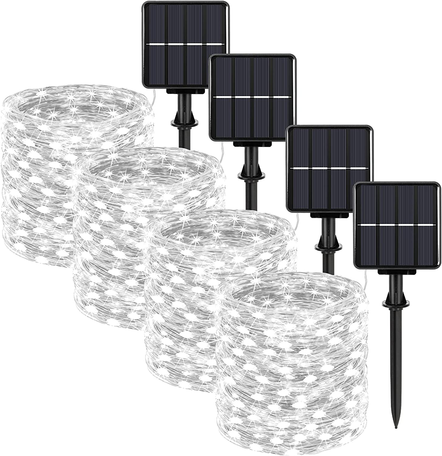 Extra-long 288FT Solar Fairy String Lights, 4-Pack Each 72FT 200 LED Outdoor New