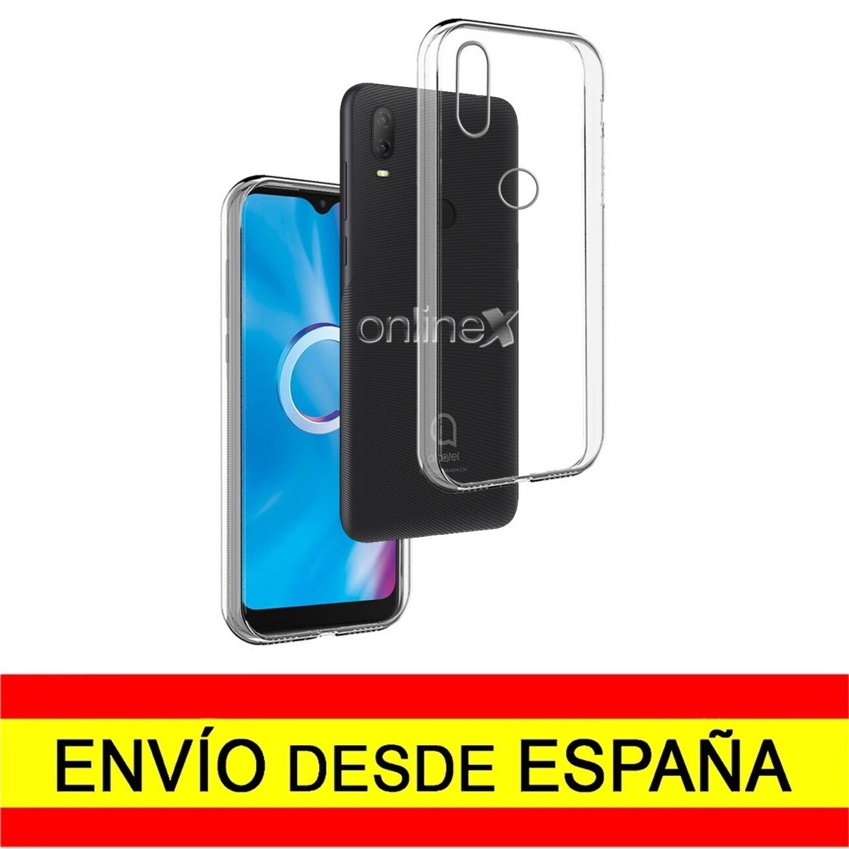 KJYF Custodia Cover + Pellicola Protettiva Vetro Temperato per Alcatel