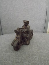 VINTAGE CAST IRON POLICE MOTORCYCLE TOY