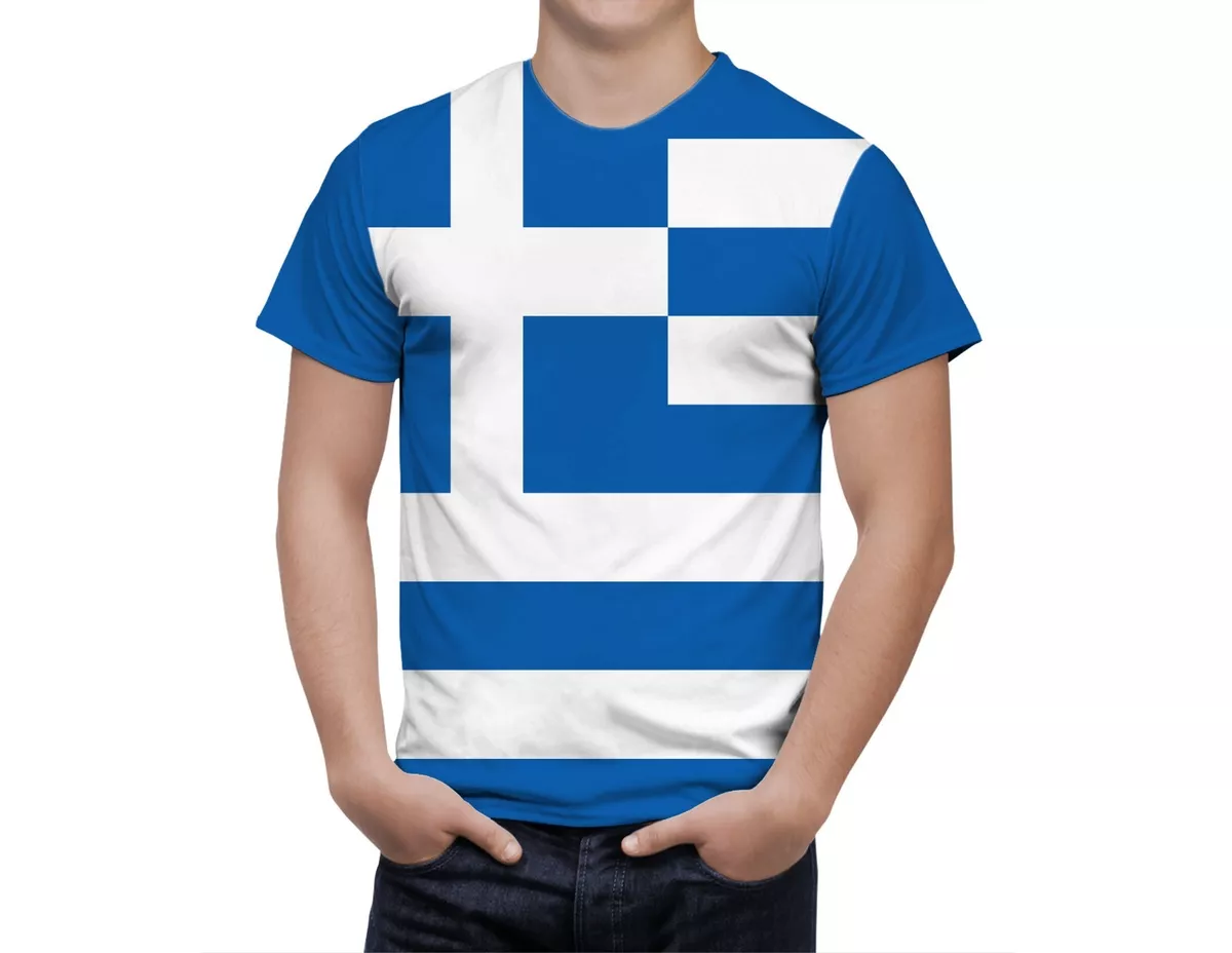 Greece Flag Shirt Coat Of Arms Patriotic Men s Sport Full Print Short Sleeve