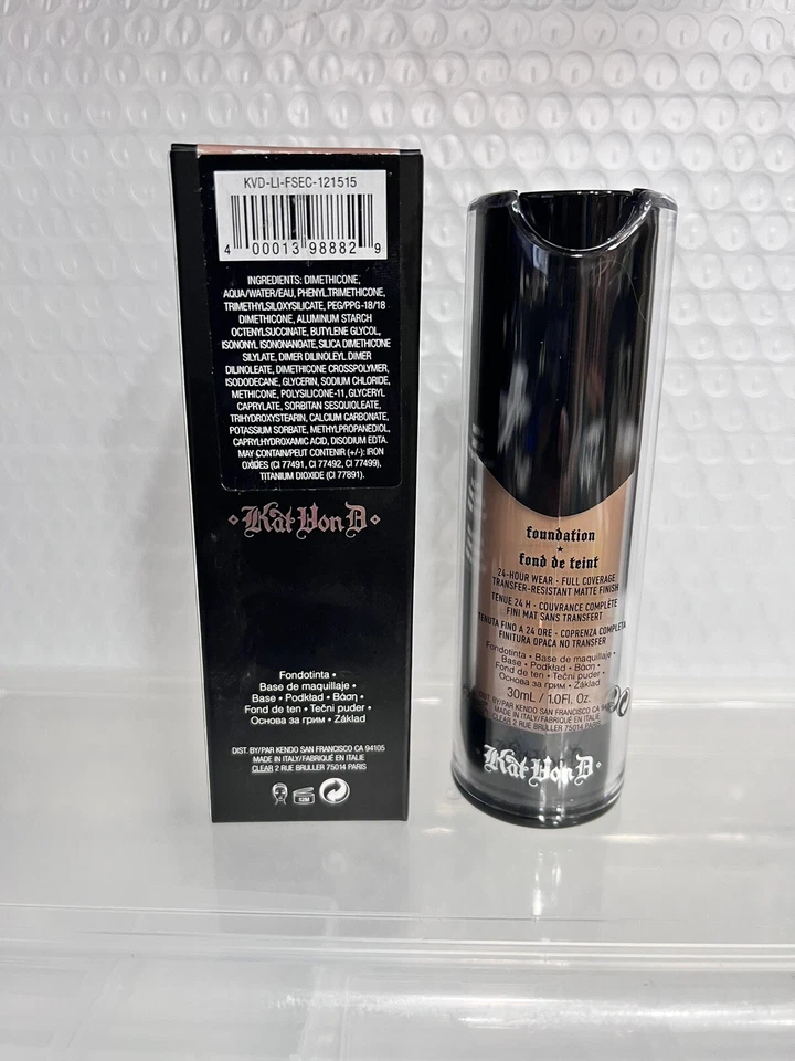 Base Lock-It KAT VON D KVD 30 ml/1 oz mediana #52 cálida nueva en caja Foto 2 de 4