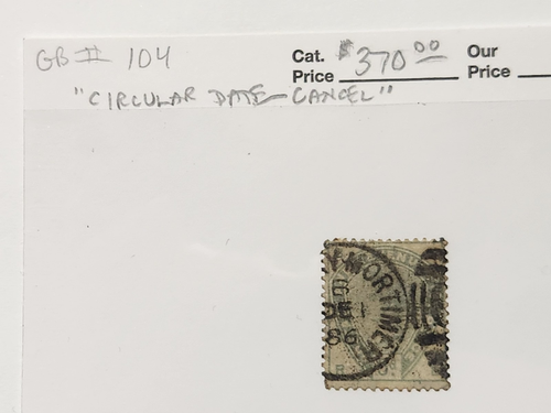 Großbritannien #104 Circular Date Cancel - 2024 CV 370 $ - Lot #9242
