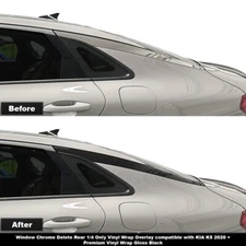 Window Chrome Blackout Quarter 1/4 Only Vinyl Overlay Wrap Kit fits KIA K5 2020+