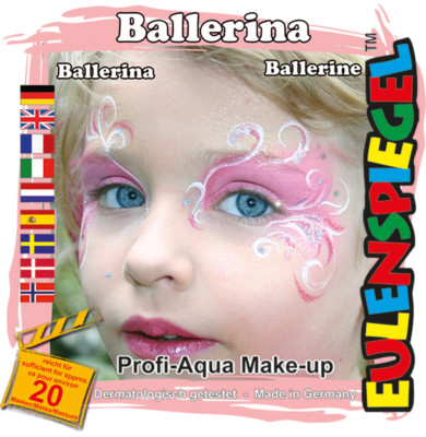 Eulenspiegel Motiv-Set, Schmink-Set Ballerina mit Schmink-Anleitung, 1 Pinsel