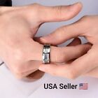 New Luxury Jewelry Accessories 8mm Rings Silver Stainless Steel Ring Dragon