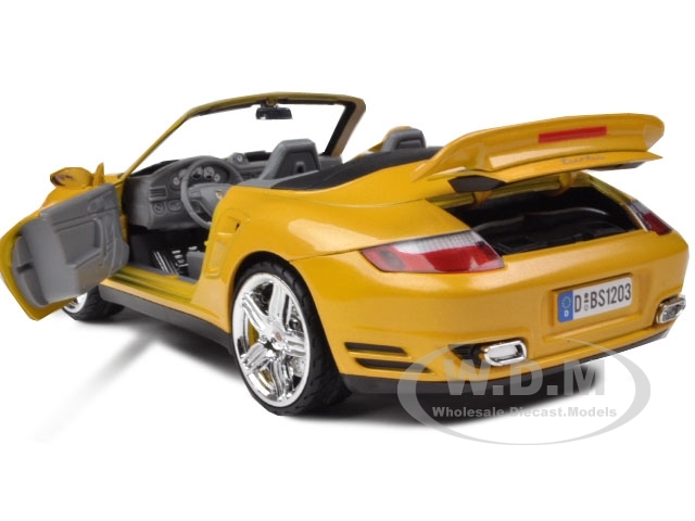 ミニカー Porsche 911 Twin Turbo 1/18 PORSCHE 911 (997) TURBO CONVERTIBLE YELLOW 1:18 MODEL CAR BY