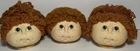 Three 1984 Cabbage Patch Doll Heads 2 Red Girls & 1 Red Boy - New Without Box