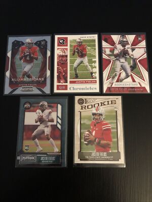 Justin Fields 2021 Panini Rookie Cards! (Lot Of 5)!  OSU/Bears Star QB!