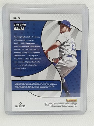 Trevor Bauer 2021 Chronicles Revolution - #78 - Los Angeles Dodgers - Picture 2 of 2