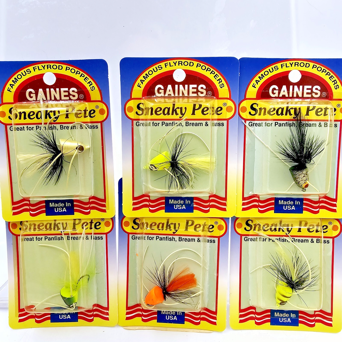 Vtg New Gaines Sneaky Pete Handmade USA Cork Flyrod Popping Bug