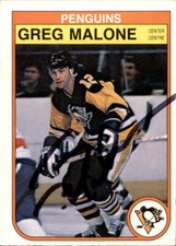 Greg Malone Signed Autographed 82/83 OPC O-Pee-Chee card Pittsburgh Penguins