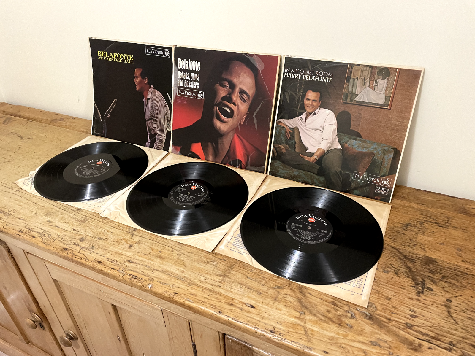 VINTAGE VINYL RECORDS LP HARRY BELAFONTE X3 QUIET ROOM BALLADS BLUES CARNEGIE