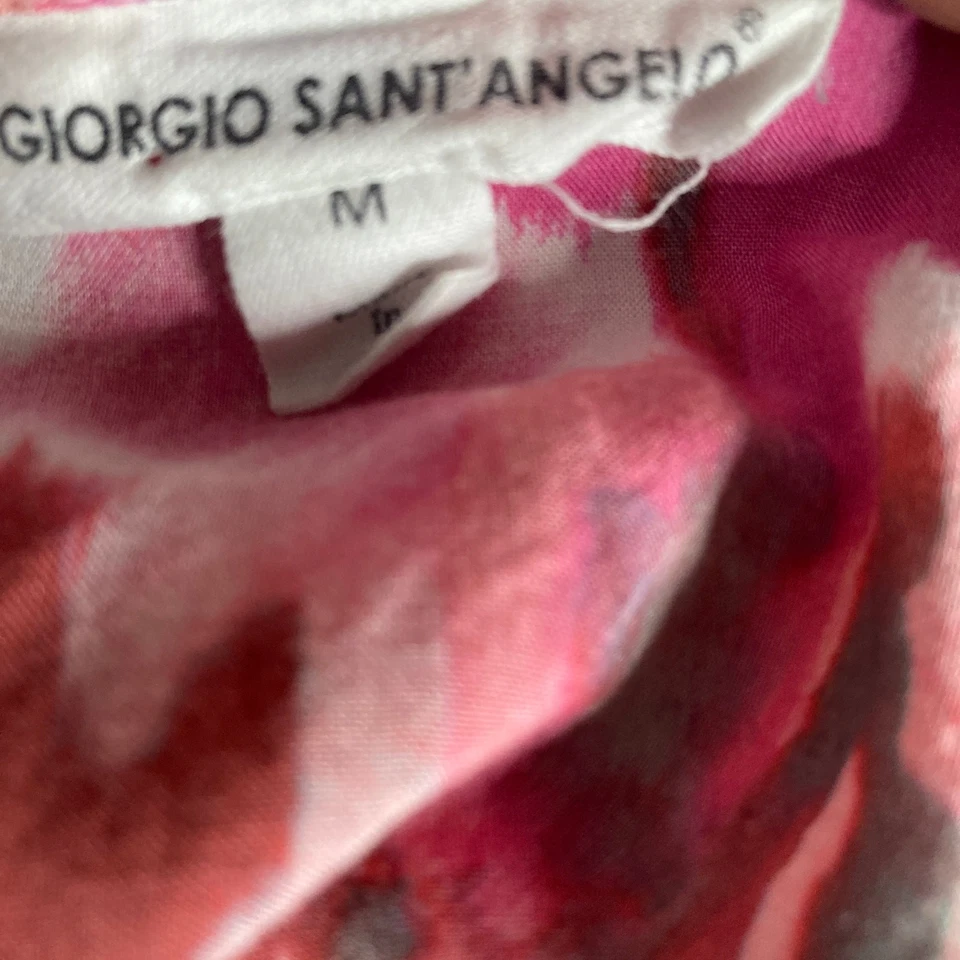 Винтажный Giorgio Sant Angelo рубашка женщин средний розовый цветочный пуловер - Изображение 3 из 4