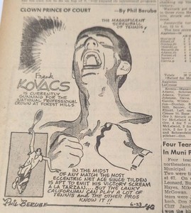 JUNE 23, 1942 NEWSPAPER PAGE #2339- FRANK KOVACS, SCREWBALL OF TENNIS