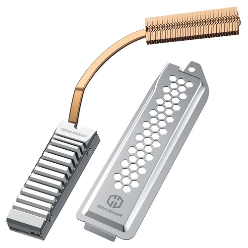 GRAUGEAR Heatpipe Kühlkörper für M.2 SSD (2280) mit Abdeckung PS5 Heatpipe-K