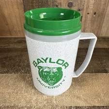 Baylor University Bears Vintage Travel Mug Insulated Drink Cup With Lid Made USA