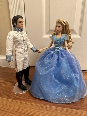 Disney Store Live Action 2015 Cinderella and Prince Movie Doll Set Exclusive 