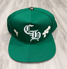 Chrome Hearts Green Logo Snapback Hat Men Adjustable One Size Casual Solid