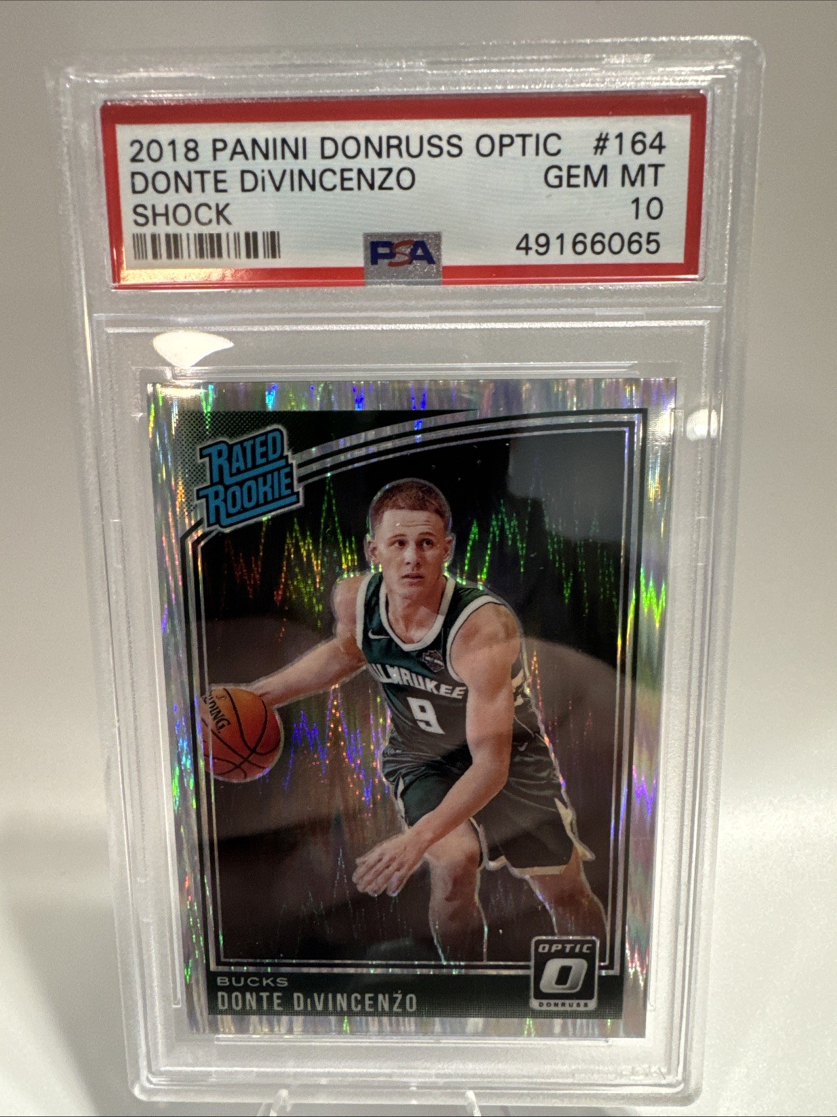2018 Optic Holo Donte DiVincenzo Rookie Shock PSA 10 Rc