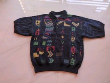 Maglione Polo Vintage Vento Nuovo Stampato 3D Tg 3 Made In Italy Anni 90 80 Boxy 23/24