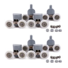 Shower Door Wheels, 8Pcs Double Twin Top / Bottom Shower Door Rollers / Runners