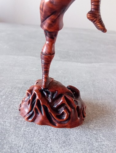 Estatua de monje ciego budismo tallado a mano de madera caja de China de 6,2" - Imagen 6 de 9