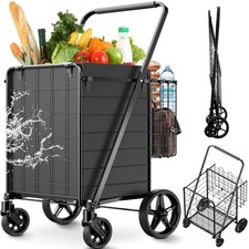 330LBS Capacity Shopping Cart for Groceries,Upgraded Jumbo Jumbo, Black