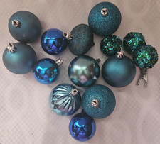 Lot Of 11 Blue Christmas Tree Ornaments/ One Blue Ball Pick/ Christmas Decor
