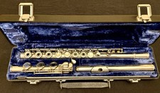 Armstrong 80B Intermediate Solid Silver Flute, Open Hole, BFoot - Overhauled A 