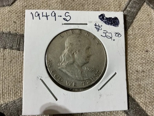 1949-S FRANKLIN HALF DOLLAR 90% fine silver uncertified and ungraded