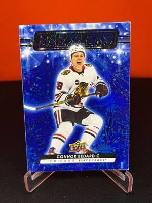 Connor Bedard # Blackhawks # 2023-24 UD Series 2 Hockey DAZZLERS BLUE #DZ-79