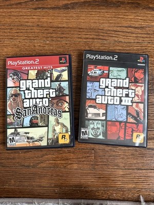 PlayStation 2 Grand Theft Auto Trilogy GTA 3 III San Andreas, with Manuals PS2