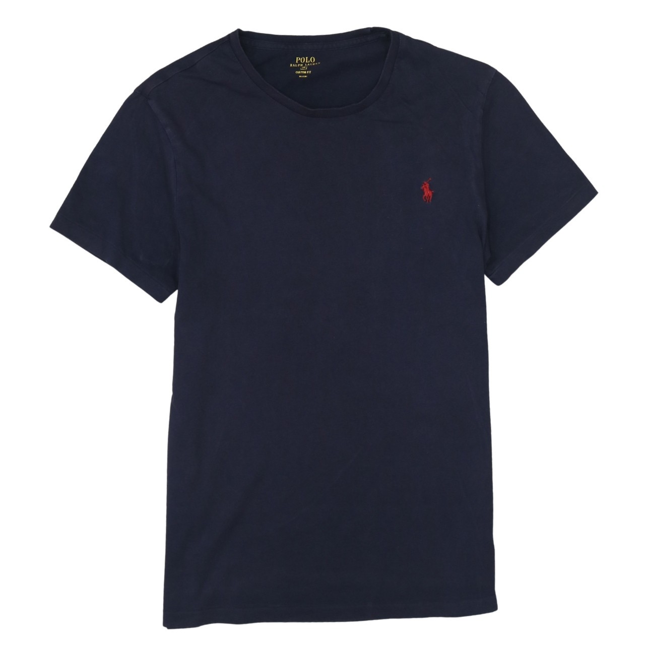 Polo Ralph Lauren Womens T Shirt Navy Blue Cotton Embroidered Red Pony Logo M